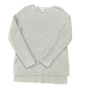 Rachel Zoe Gray Silver Metallic Knit Sweater